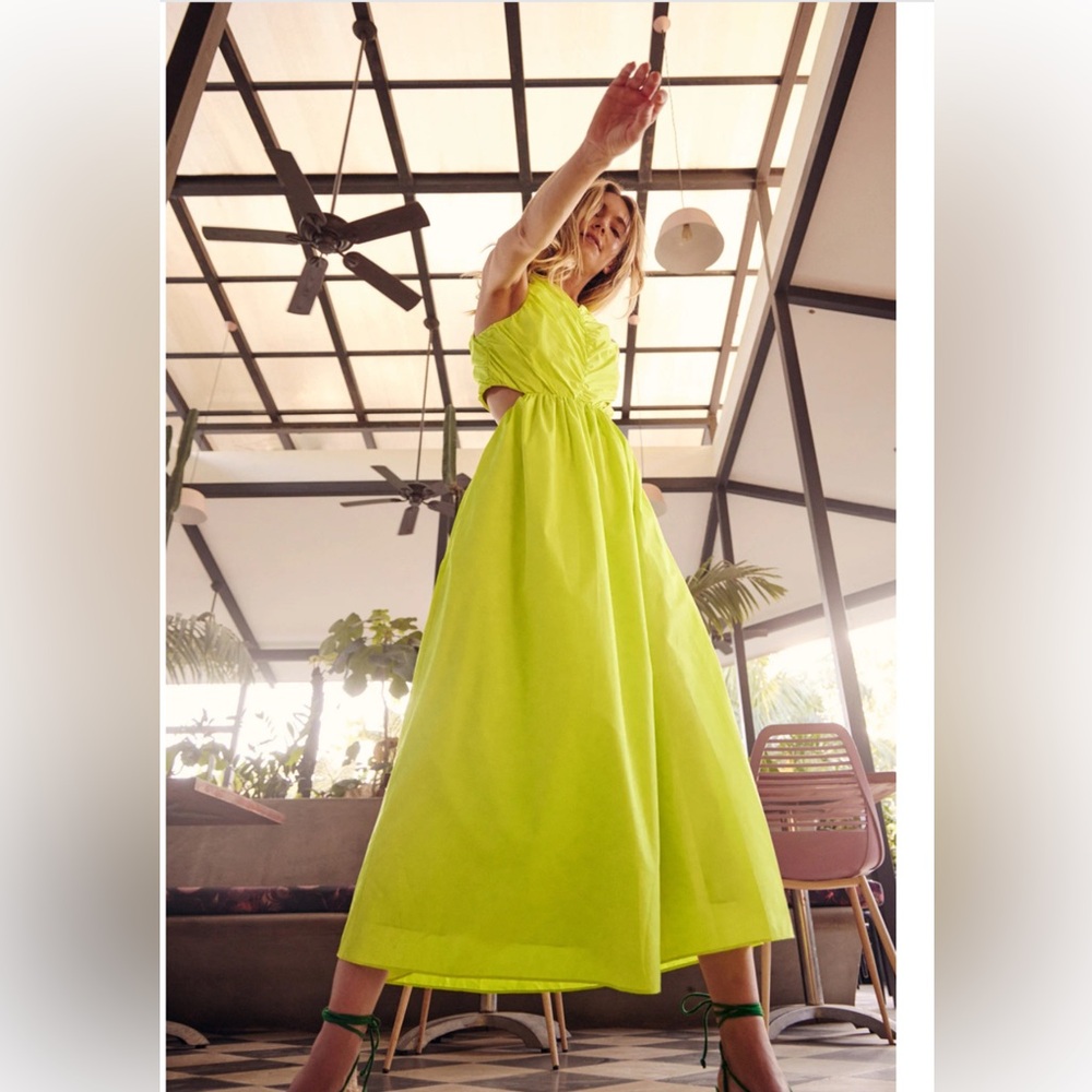 NWT Hunter Bell Kathleen Lime Dress 🍋‍🟩 size 6 - Picture 2 of 6